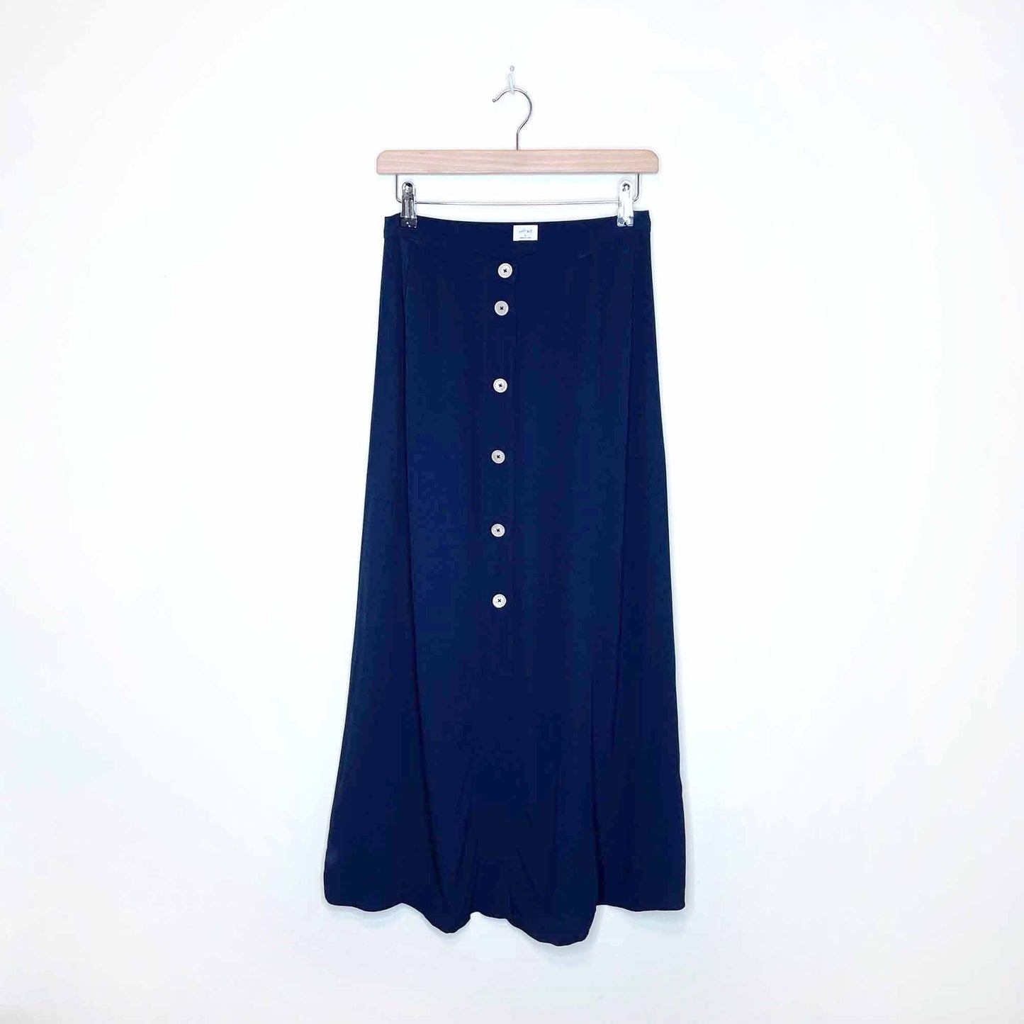 wilfred amelie high rise button front midi skirt - size 6