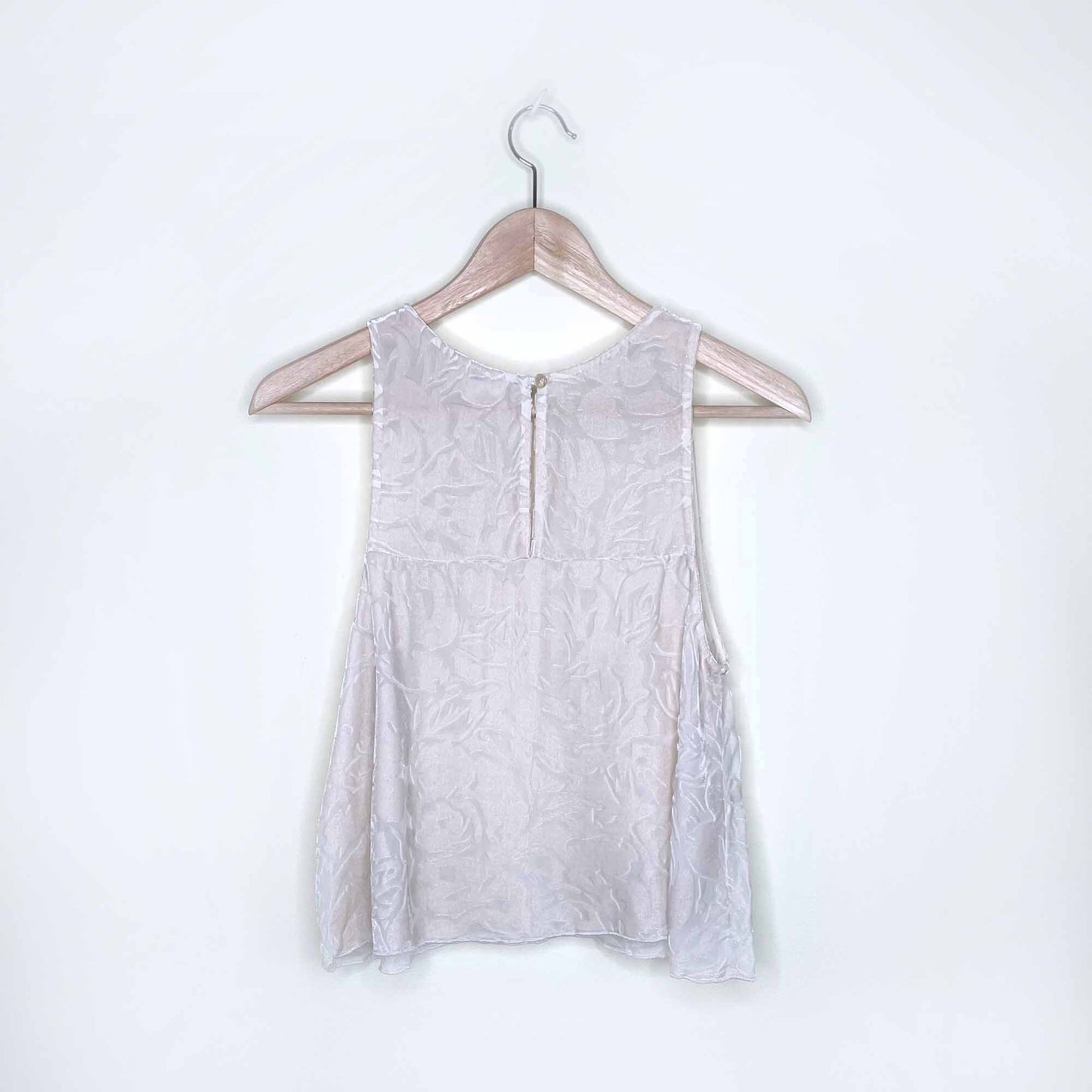 wilfred velvet floral burnout high neck cropped swing tank - size small