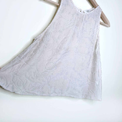 wilfred velvet floral burnout high neck cropped swing tank - size small