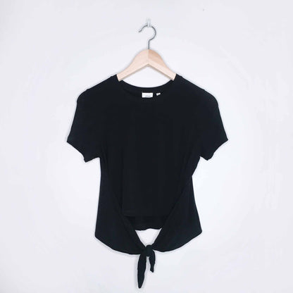 Wilfred Ange crop wrap and tie tee - size Small