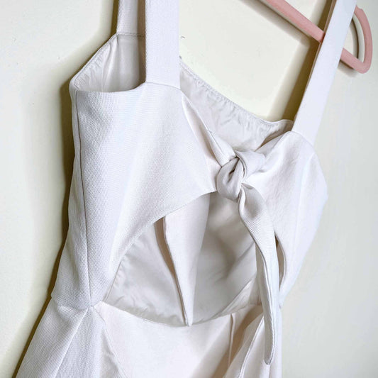 wilfred écoulement white tie back mini dress - size 0