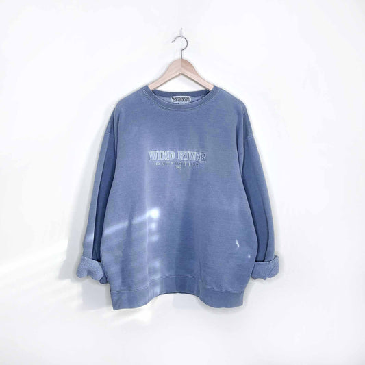 vintage wind river faded cottage logo sweatshirt - size xl