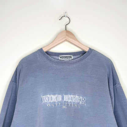 vintage wind river faded cottage logo sweatshirt - size xl