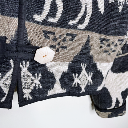 vintage flashback tapestry cropped wolf jacket - size small