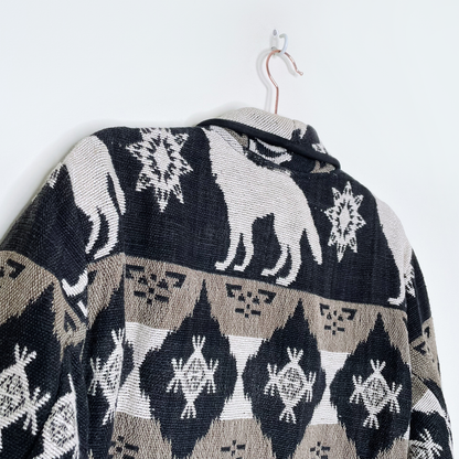 vintage flashback tapestry cropped wolf jacket - size small