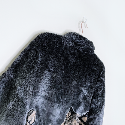 vintage 90s mazmania made in usa wolf pack fleece jacket - size 3x