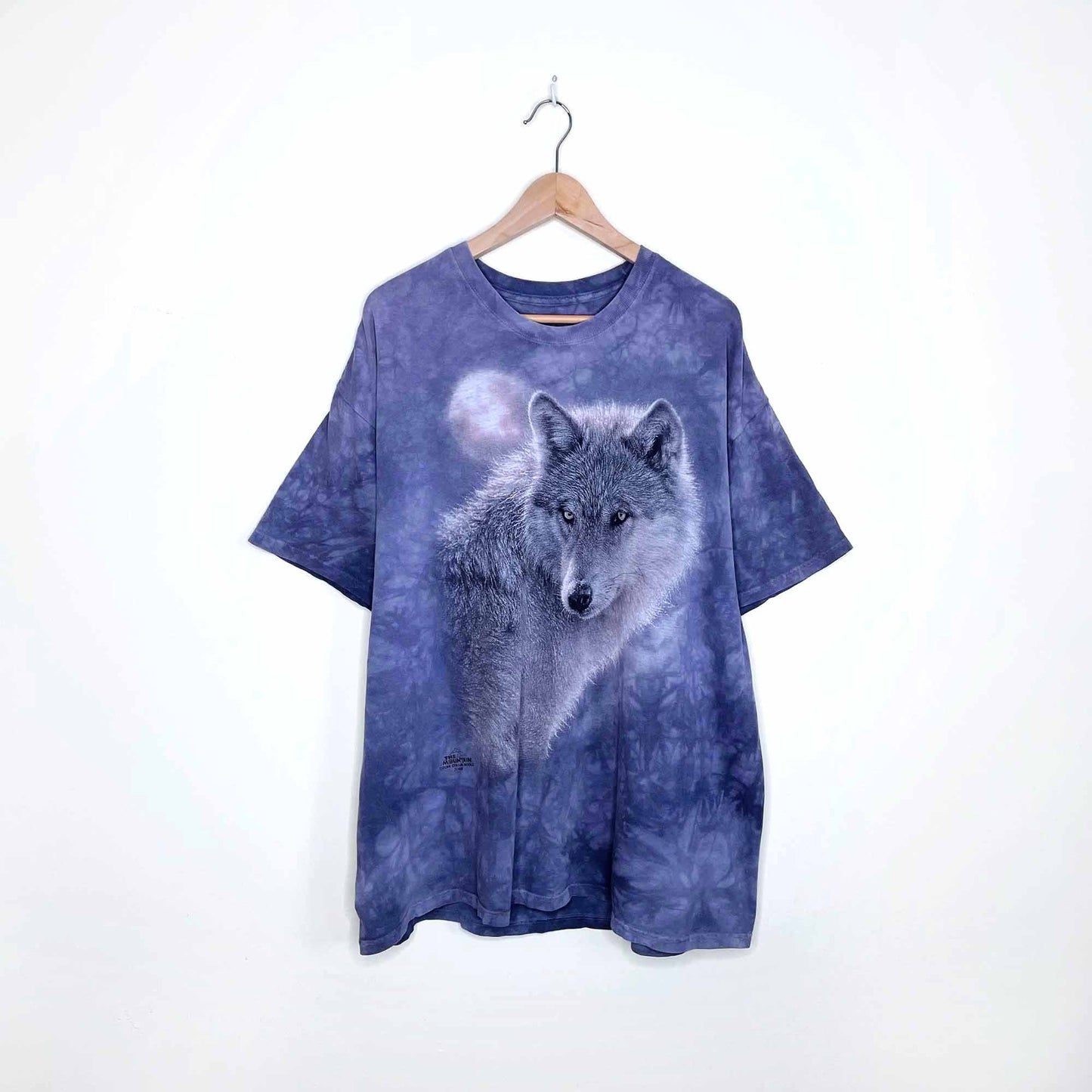 vintage the mountain purple tie-dye wolf tee - size 2xl