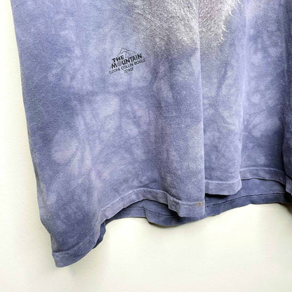 vintage the mountain purple tie-dye wolf tee - size 2xl