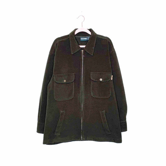 vintage wolverine fleece zip up shacket - size large