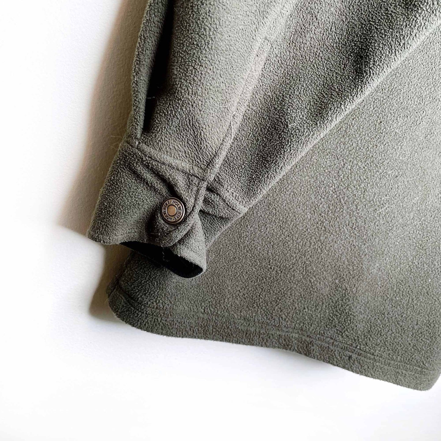 vintage wolverine fleece zip up shacket - size large