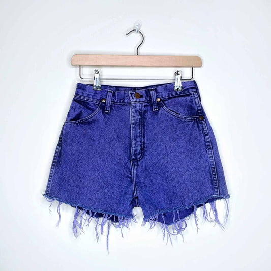 Wrangler high rise purple cut-off denim shorts - size 25