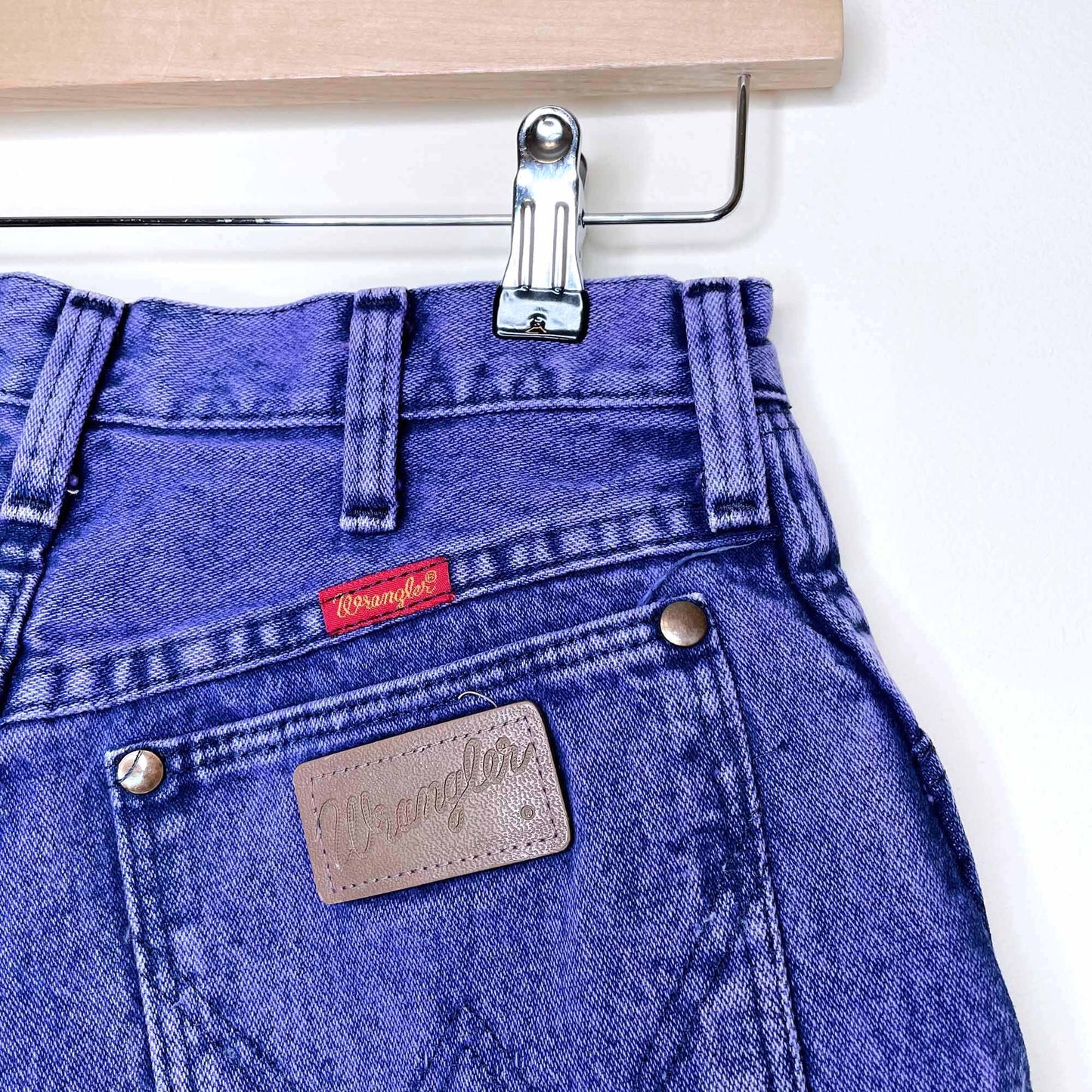 Wrangler high rise purple cut-off denim shorts - size 25