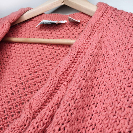 vintage trousers up cotton-blend wrap sweater - size large