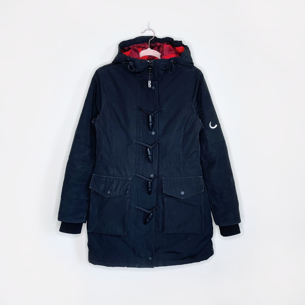 wuxly movement black doe utility parka - size xs