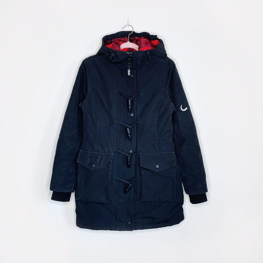 wuxly movement black doe utility parka - size xs