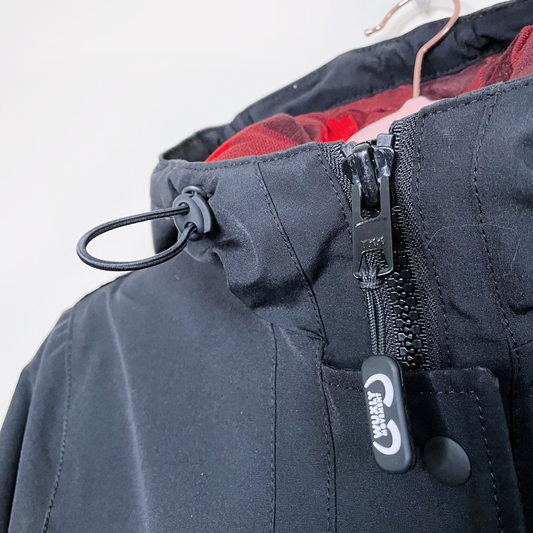 wuxly movement black doe utility parka - size xs