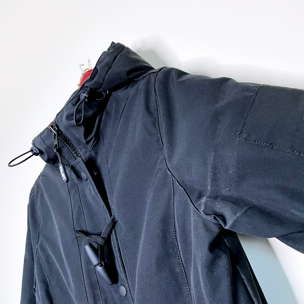 wuxly movement black doe utility parka - size xs