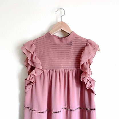 Who what wear ruffled chiffon swiss dot dress - size Small