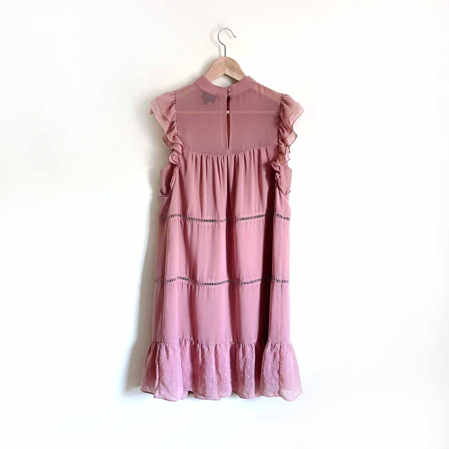 Who what wear ruffled chiffon swiss dot dress - size Small