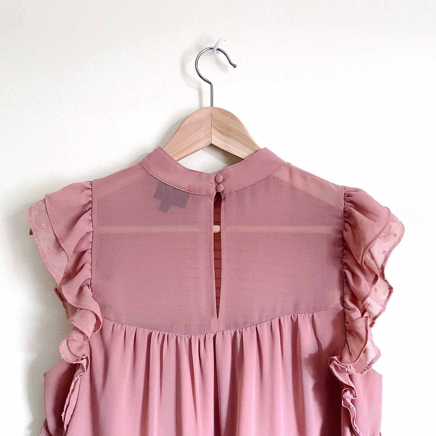 Who what wear ruffled chiffon swiss dot dress - size Small