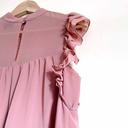 Who what wear ruffled chiffon swiss dot dress - size Small