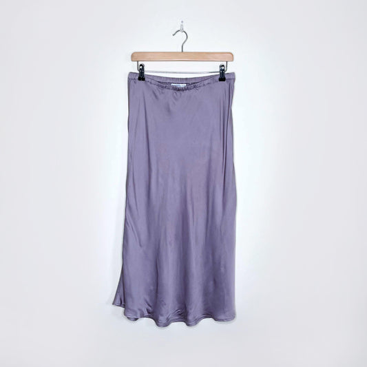 young fabulous & broke felicity satin slip midi skirt - size medium