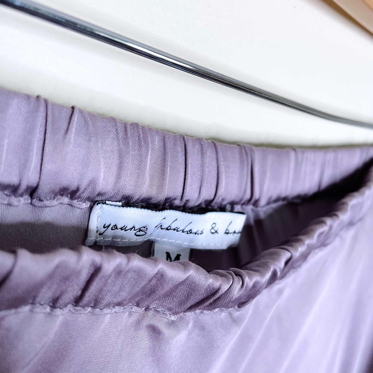 young fabulous & broke felicity satin slip midi skirt - size medium