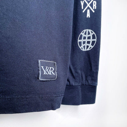 young & reckless long sleeve logo tee - size youth xl