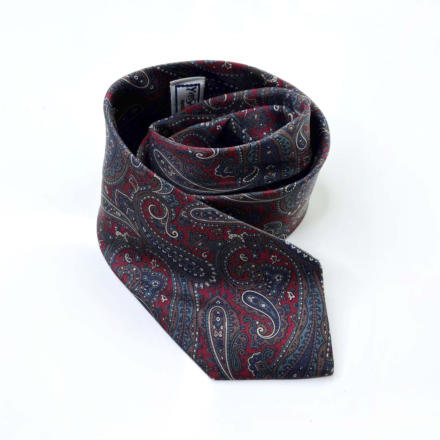 vintage ysl silk paisley men's tie