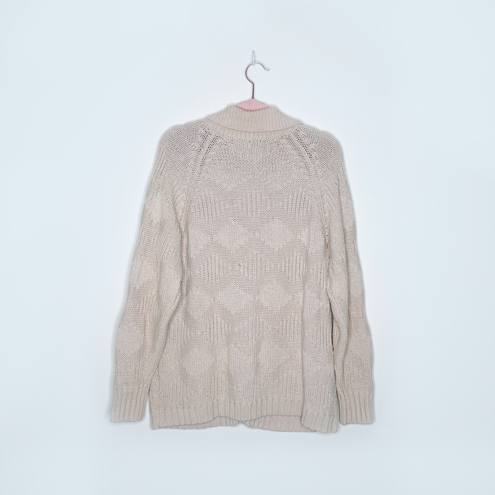 vintage ysl ladies diamond weave chunky cardigan - size medium