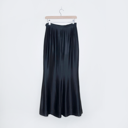 vintage ysl rive gauche black satin mermaid maxi skirt - size 40
