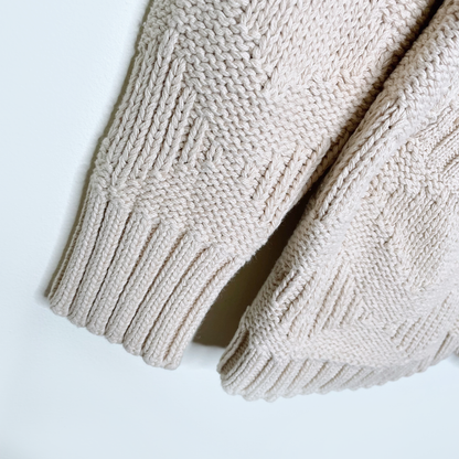 vintage ysl ladies diamond weave chunky cardigan - size medium