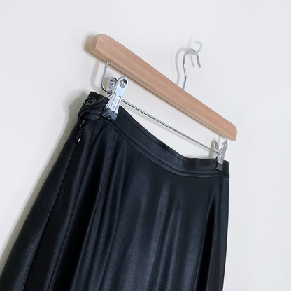 vintage ysl rive gauche black satin mermaid maxi skirt - size 40