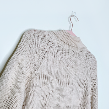 vintage ysl ladies diamond weave chunky cardigan - size medium