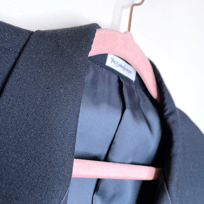 vintage men's black 2-piece saint laurent le smoking tuxedo - size 44L