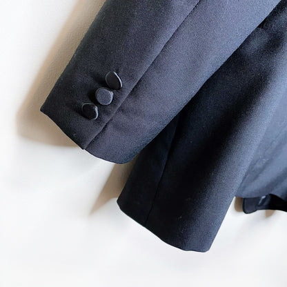 vintage men's black 2-piece saint laurent le smoking tuxedo - size 44L