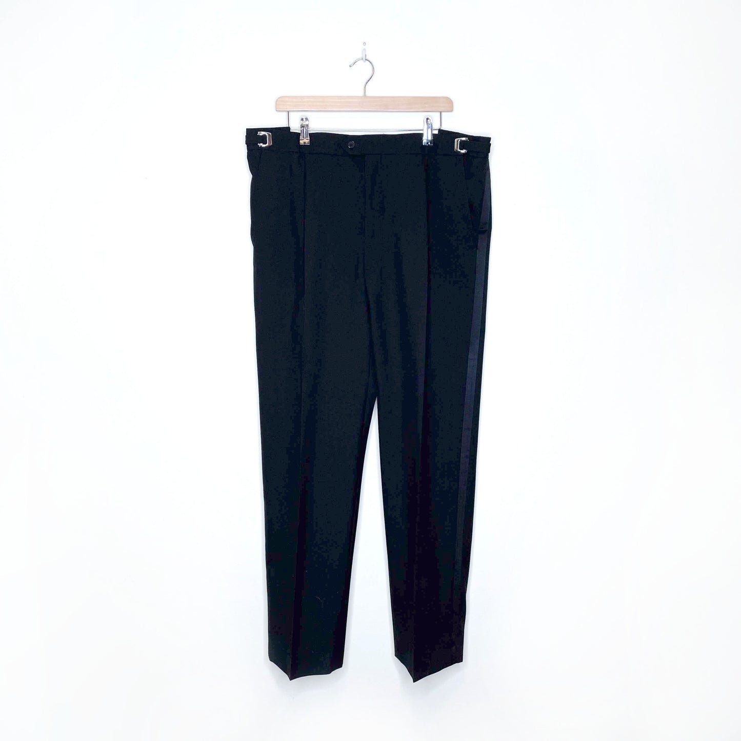 vintage men's black 2-piece saint laurent le smoking tuxedo - size 44L