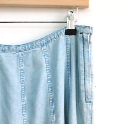 YZZA Vintage Panelled Chambray Midi Skirt - size 6