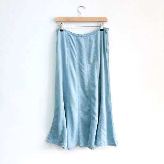 YZZA Vintage Panelled Chambray Midi Skirt - size 6
