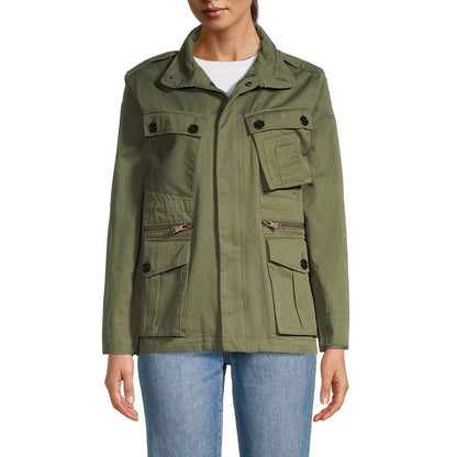 nwot zadig & voltaire kola love gold metallic army utility jacket - size medium