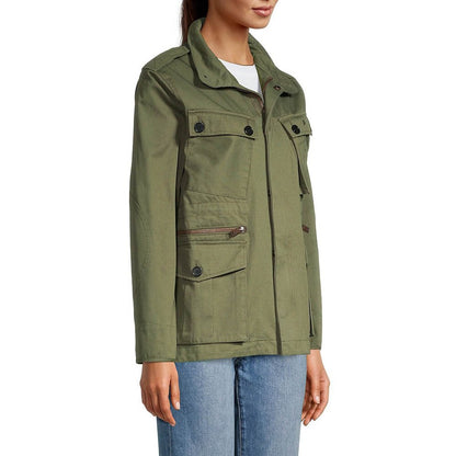 nwot zadig & voltaire kola love gold metallic army utility jacket - size medium