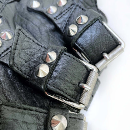 zadig & voltaire laureen spike black moto ankle boots - size 39