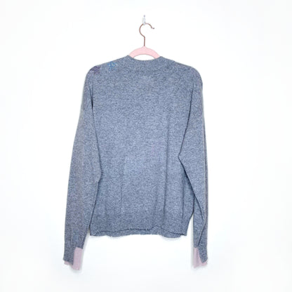 zadig & voltaire grey gaby stars cashmere sweater - size small