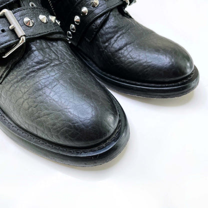 zadig & voltaire laureen spike black moto ankle boots - size 39