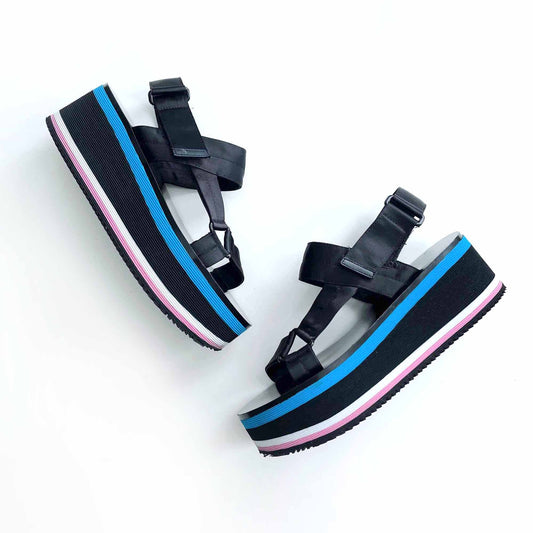 zara platform teva style sandals - size 40