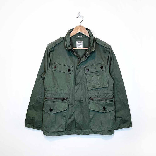 nwot zadig & voltaire kola love gold metallic army utility jacket - size medium