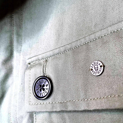 nwot zadig & voltaire kola love gold metallic army utility jacket - size medium