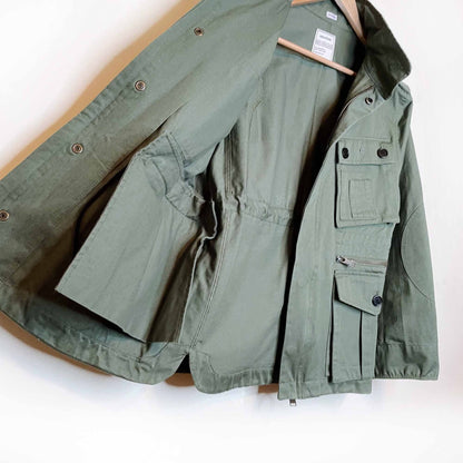 nwot zadig & voltaire kola love gold metallic army utility jacket - size medium