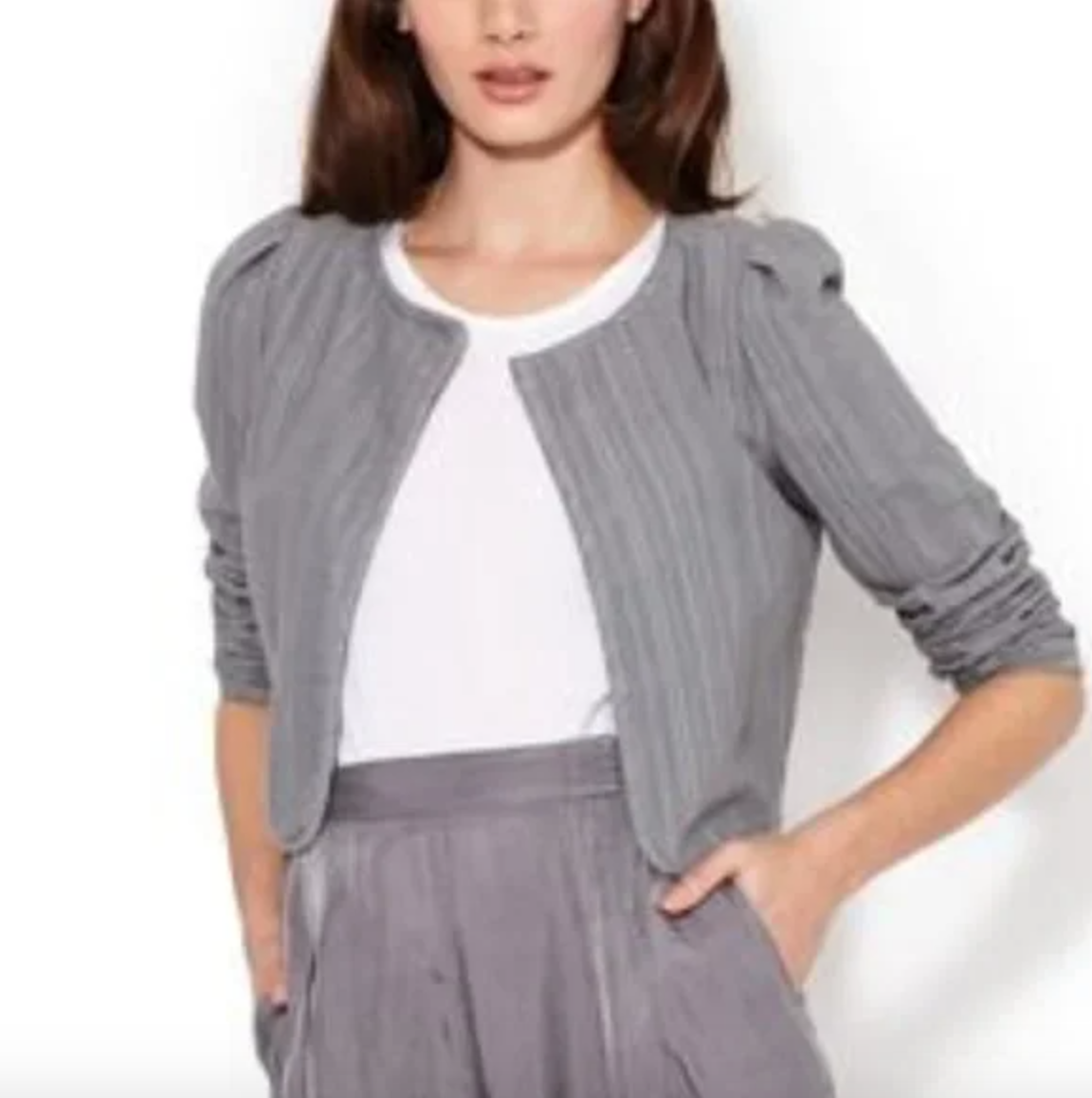 z spoke by zac posen wool blend cropped jacket - size 6