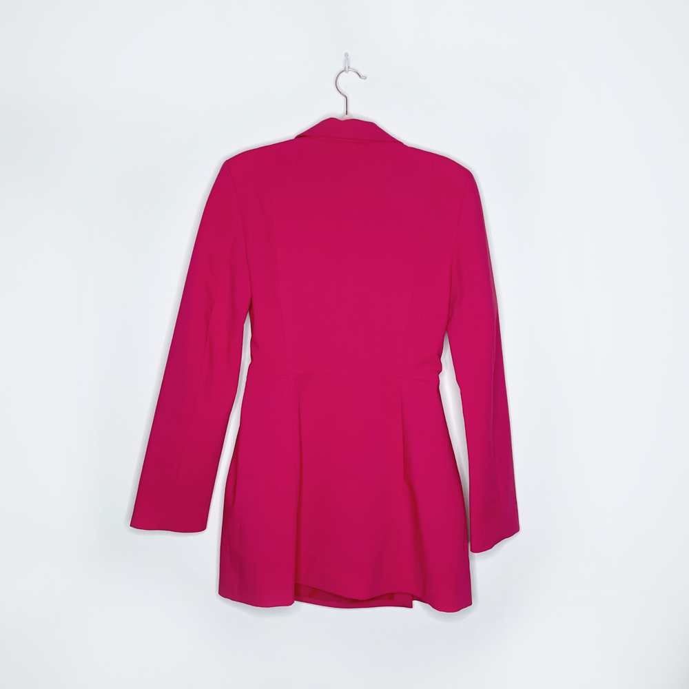 zara pink cutout barbiecore suit blazer dress - size small